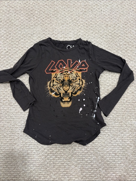Chaser Tops - chaser Black 'Love' Tiger Graphic Long-Sleeve Tee